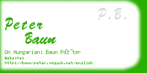 peter baun business card